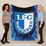 1. FC Magdeburg blaues Feuer Fleecedecke – Decke