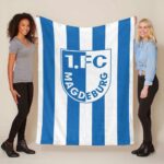 1. FC Magdeburg weiß-blau 02 Fleecedecke – Decke