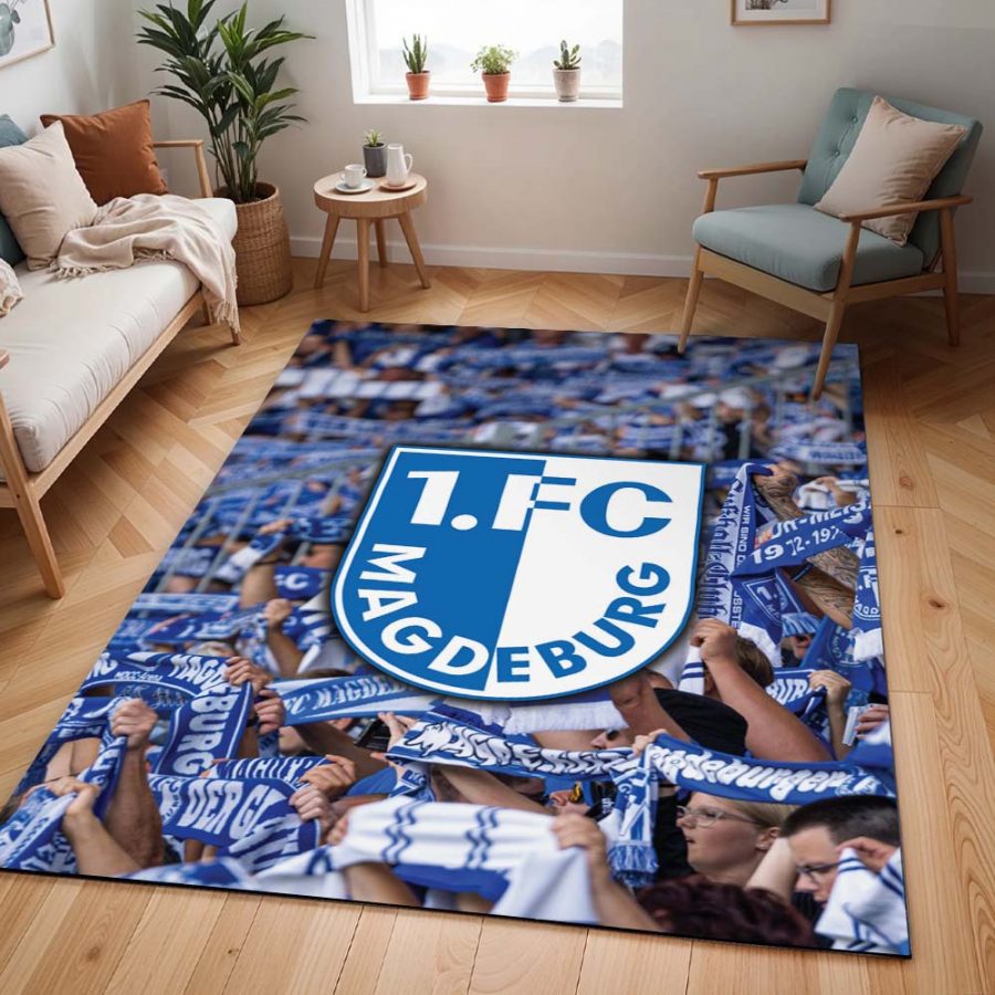 1. FC Magdeburg weiß-blau 03 Teppich – Bild 2