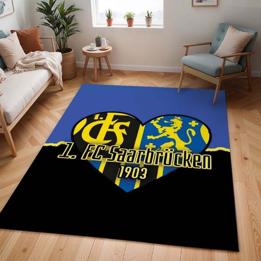 1. FC Saarbrücken blau schwarzer Hintergrund 02 Teppich – Bild 2