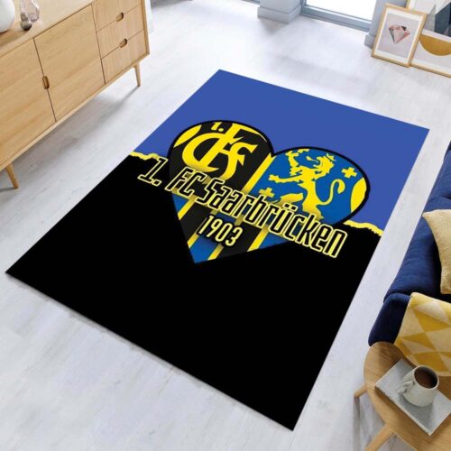 1. FC Saarbrücken blau schwarzer Hintergrund 02 Teppich