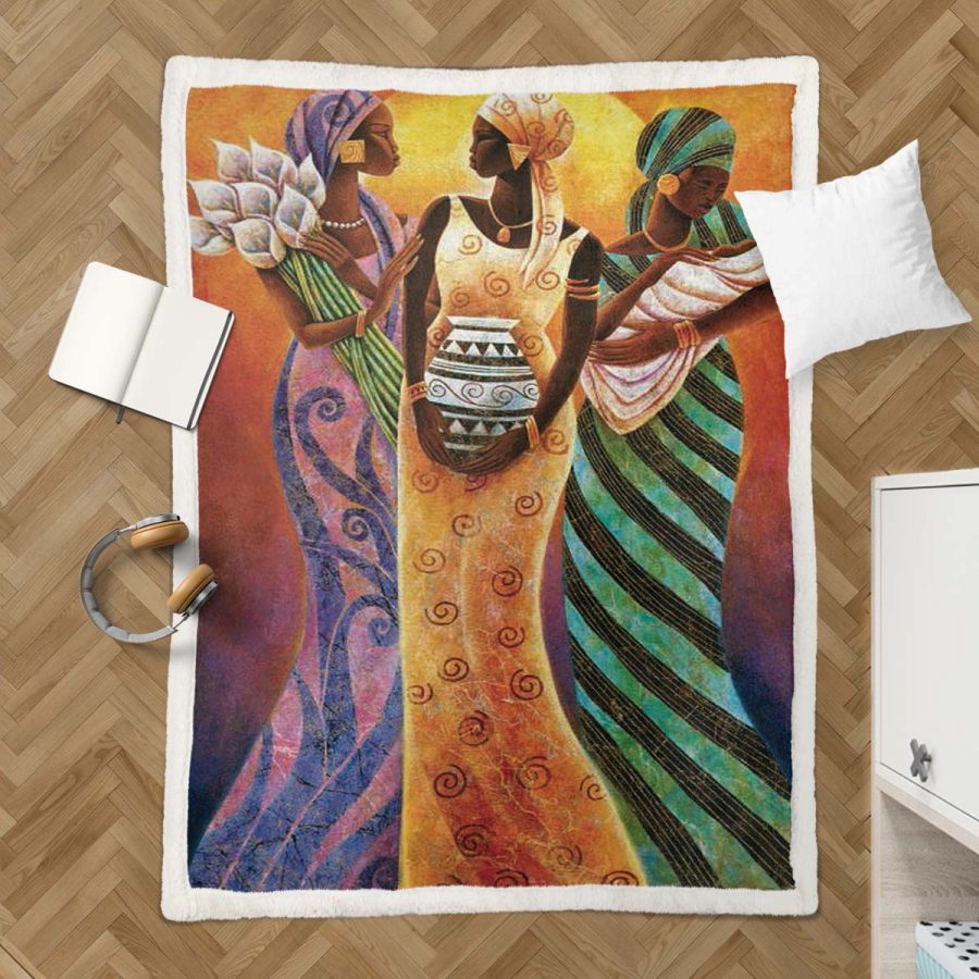 Afrika Frauen Kunst Decke - Fleecedecke – Bild 3