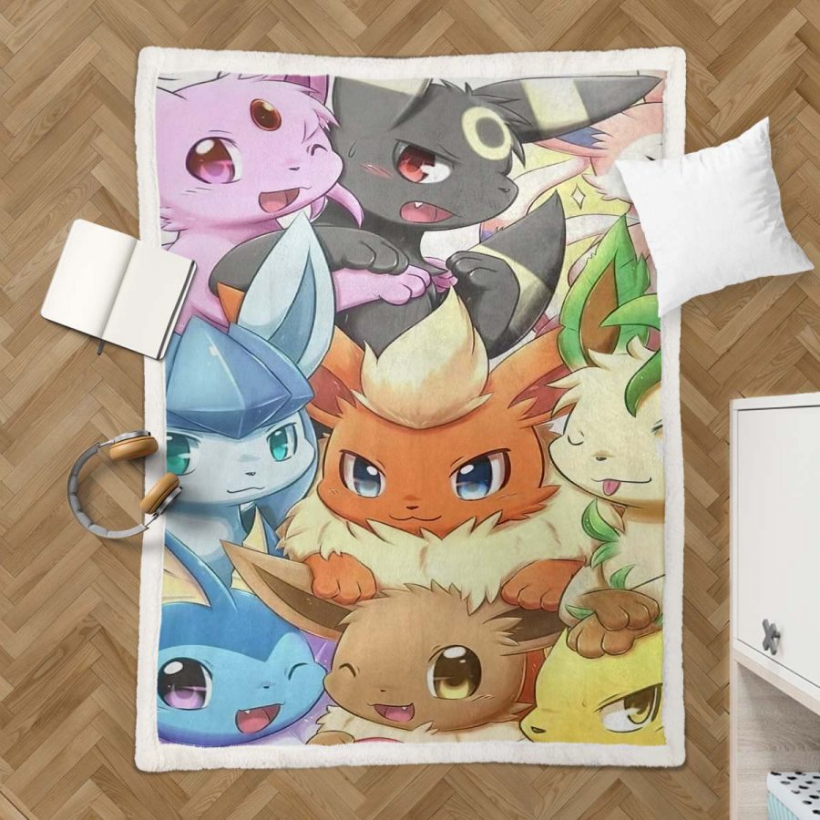 Alle Evoli-Entwicklungen Pokemon 1003 Decke - Fleecedecke – Bild 3