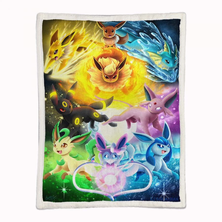 Alle Evoli-Entwicklungen Pokemon 1004 Decke - Fleecedecke – Bild 2