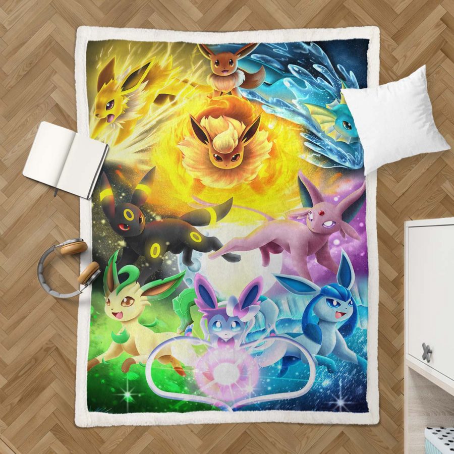 Alle Evoli-Entwicklungen Pokemon 1004 Decke - Fleecedecke – Bild 3