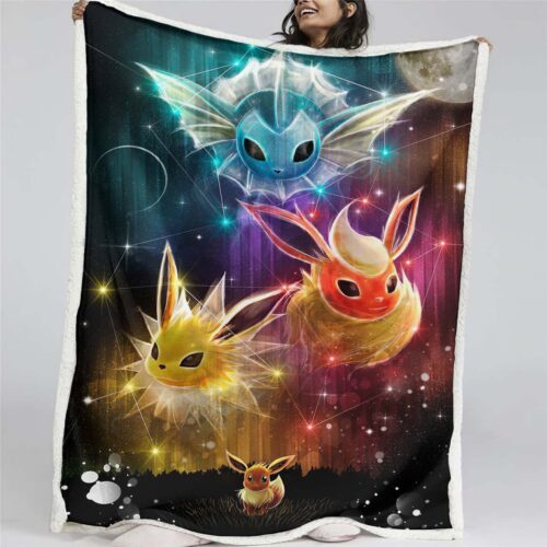 Alle Evoli-Entwicklungen Pokemon 1005 Decke - Fleecedecke