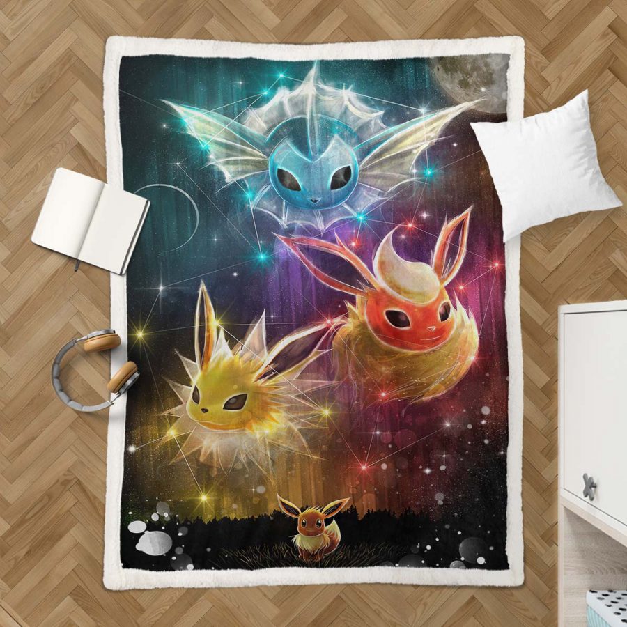 Alle Evoli-Entwicklungen Pokemon 1005 Decke - Fleecedecke – Bild 3