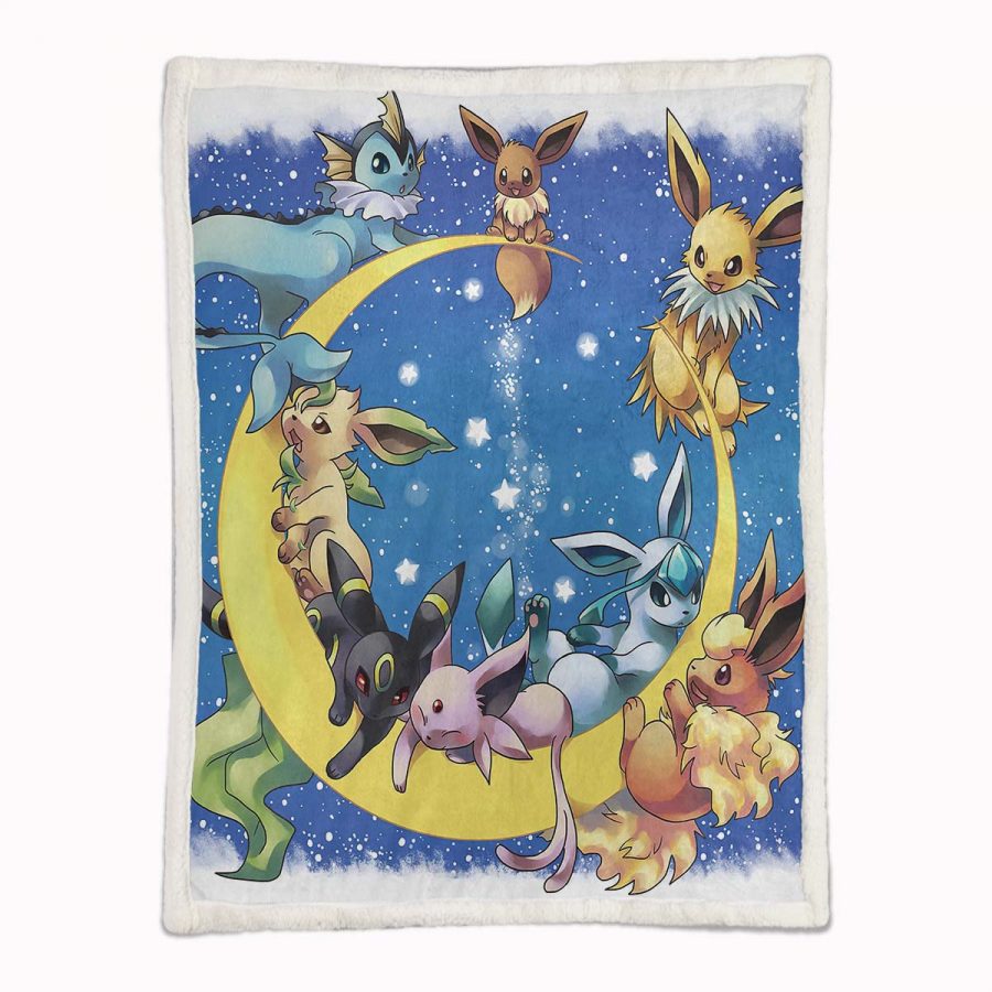 Alle Evoli-Entwicklungen Pokemon auf dem Mond Decke - Fleecedecke – Bild 2