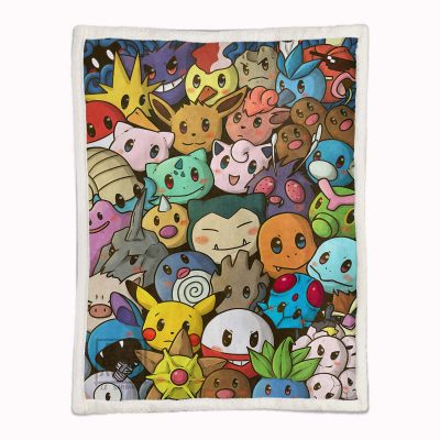 Alternative view of Alle Pokemon süß Decke - Fleecedecke