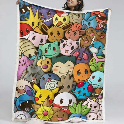 Alle Pokemon süß Decke - Fleecedecke