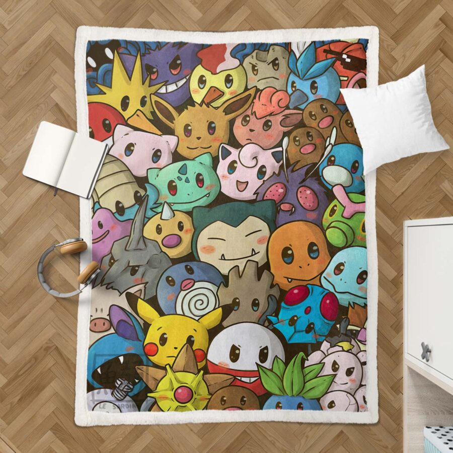 Alle Pokemon süß Decke - Fleecedecke – Bild 3