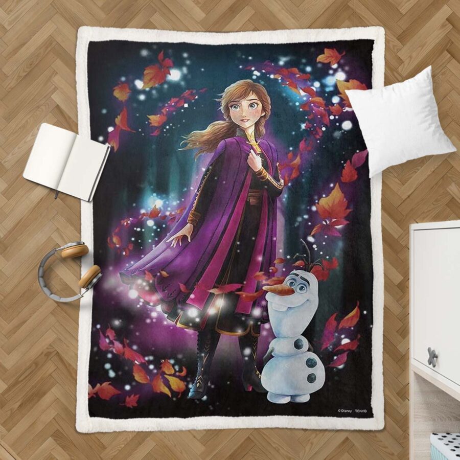 Prinzessin Anna, Die Eiskönigin und Olaf 01 Decke - Fleecedecke – Bild 3