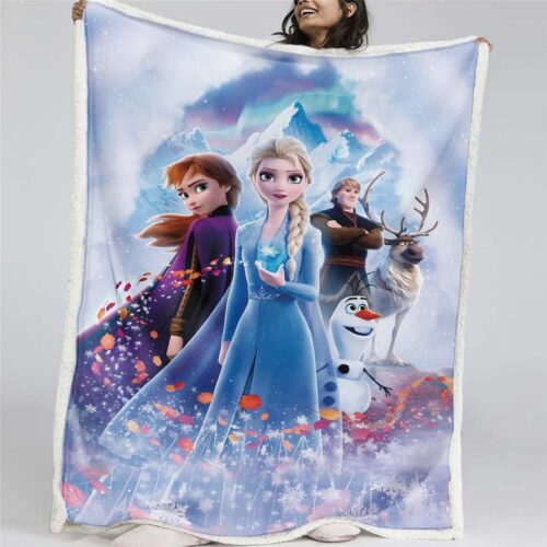 Anna und Elsa Die Eiskönigin Alle Charaktere 01 Decke - Fleecedecke