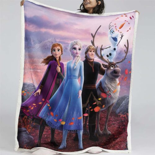 Anna und Elsa Die Eiskönigin Alle Charaktere 04 Decke - Fleecedecke