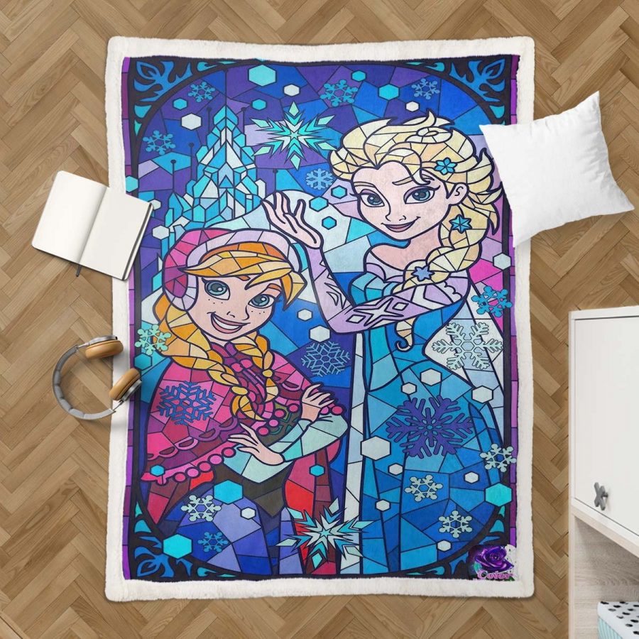 Anna und Elsa Die Eiskönigin Diamantdruck Decke - Fleecedecke – Bild 3