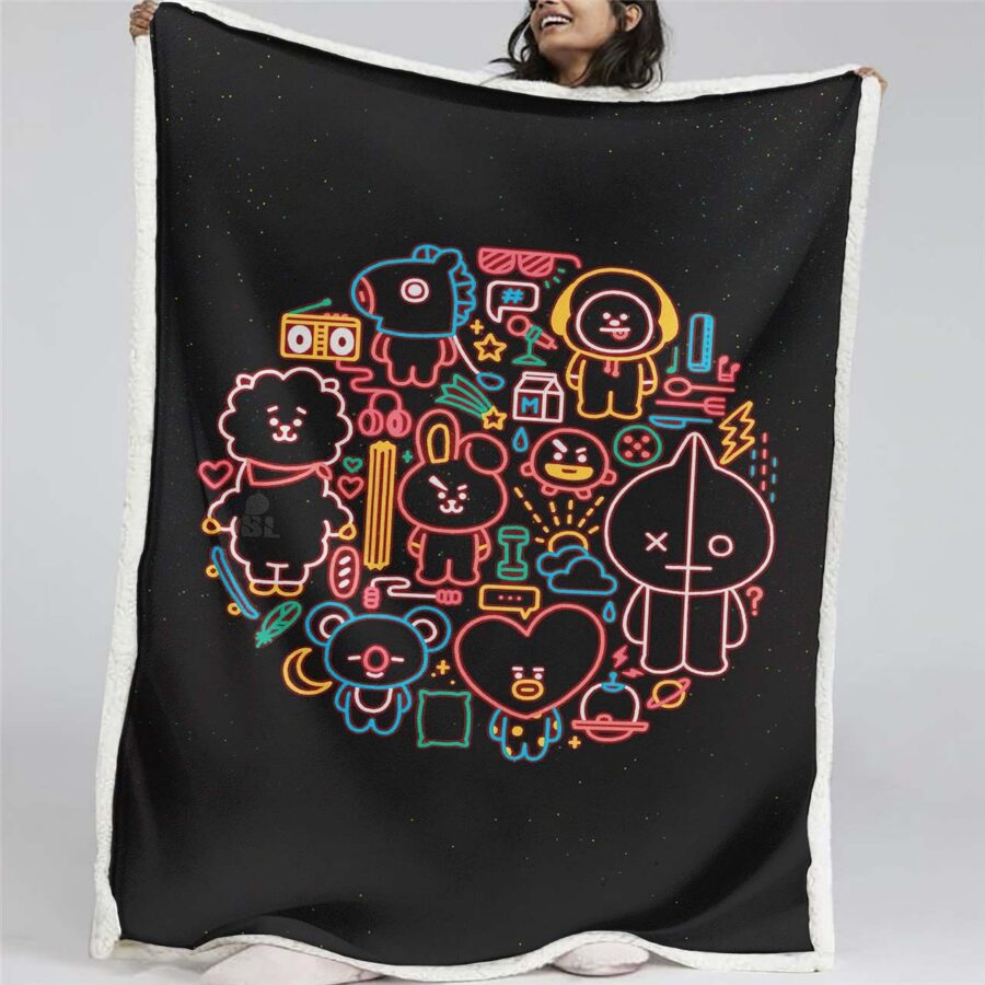 BTS BT21 Bangtan Armee Decke - Fleecedecke
