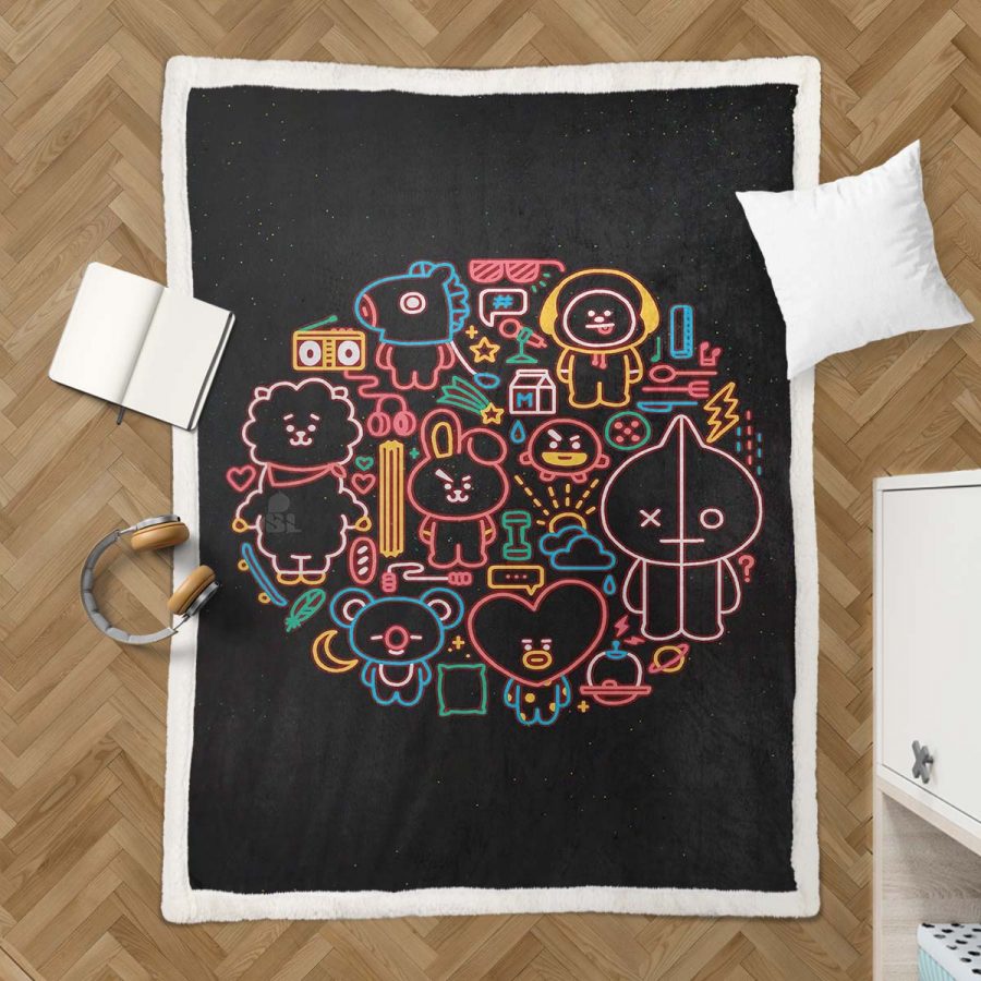 BTS BT21 Bangtan Armee Decke - Fleecedecke – Bild 3