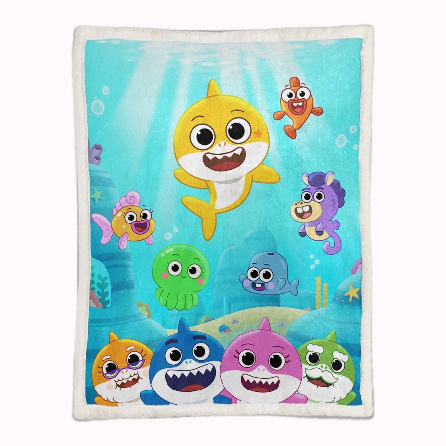 Babyhai-Familie 01 Decke - Fleecedecke – Bild 2