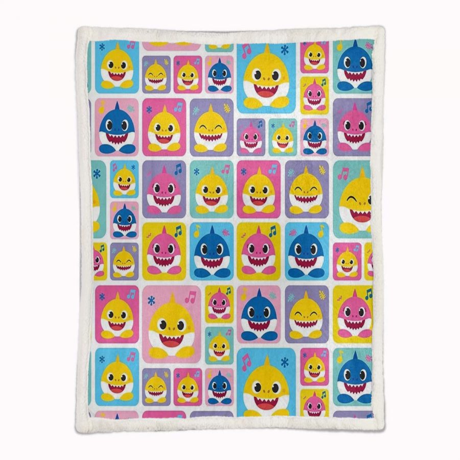 Babyhai-Familie 02 Decke - Fleecedecke – Bild 2