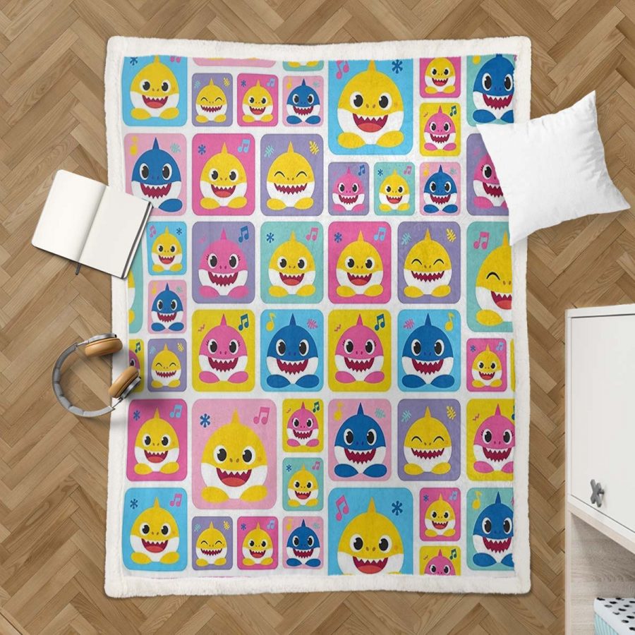 Babyhai-Familie 02 Decke - Fleecedecke – Bild 3