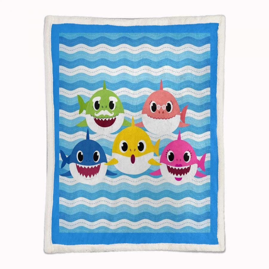 Babyhai-Familie 03 Decke - Fleecedecke – Bild 2