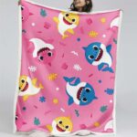 Baby Shark Muster Rosa Niedlich Decke – Fleecedecke