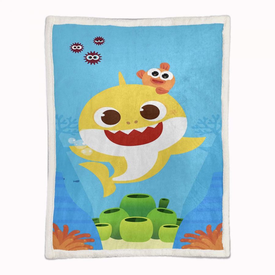 Baby Hai Gelb Süß Decke - Fleecedecke – Bild 2