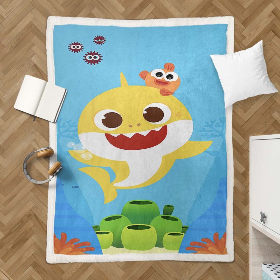 Baby Hai Gelb Süß Decke - Fleecedecke – Bild 3