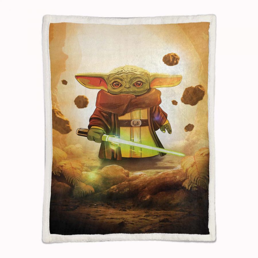 Baby Yoda süß in Star Wars 1 Decke - Fleecedecke – Bild 2