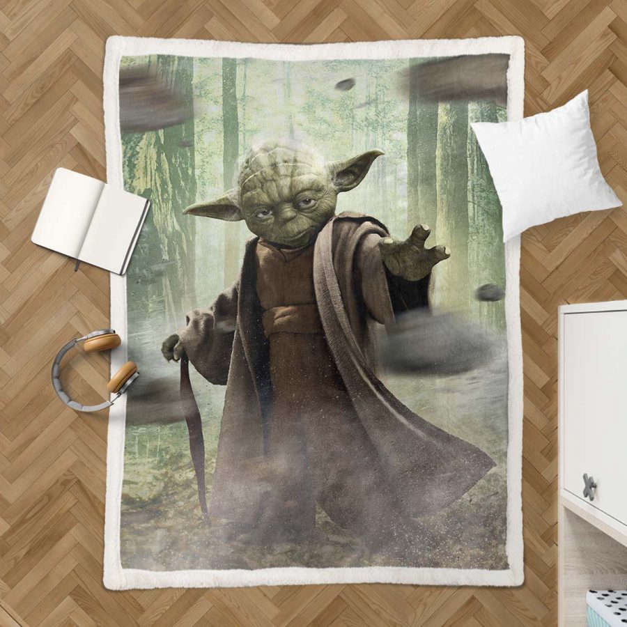 Baby Yoda süß in Star Wars 10 Decke - Fleecedecke – Bild 3