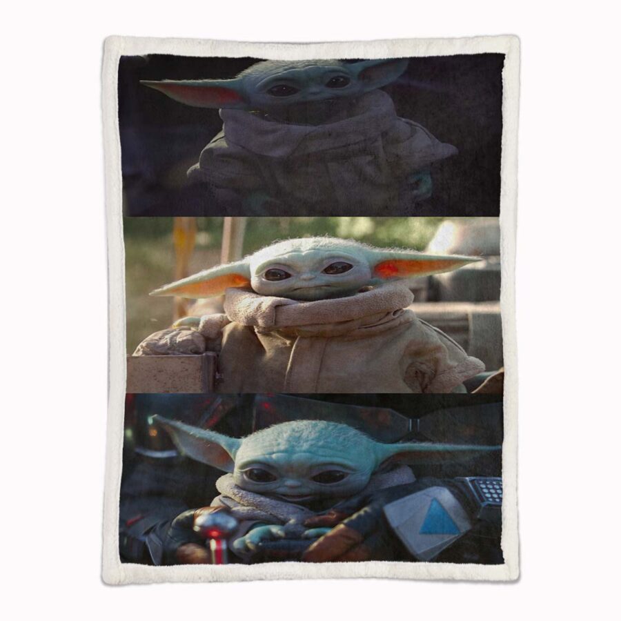 Baby Yoda süß in Star Wars 11 Decke - Fleecedecke – Bild 2