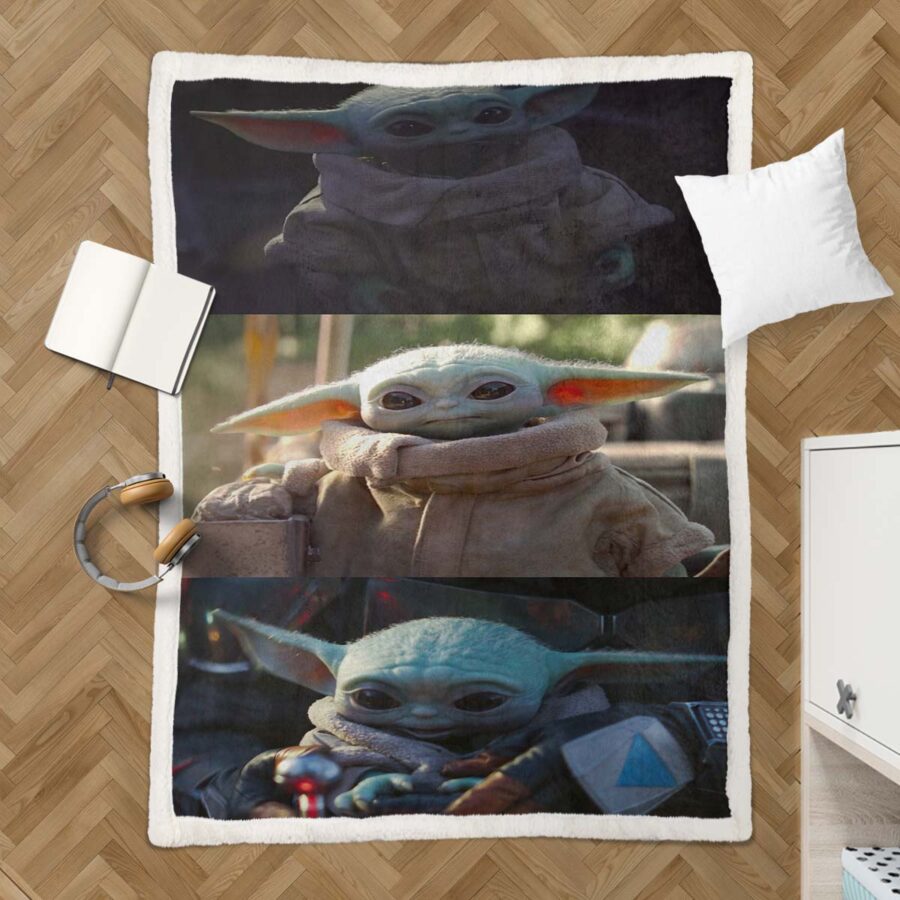 Baby Yoda süß in Star Wars 11 Decke - Fleecedecke – Bild 3