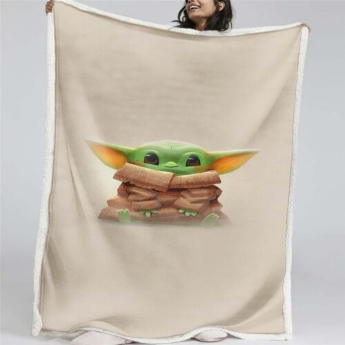 Baby Yoda süß in Star Wars 2 Decke - Fleecedecke