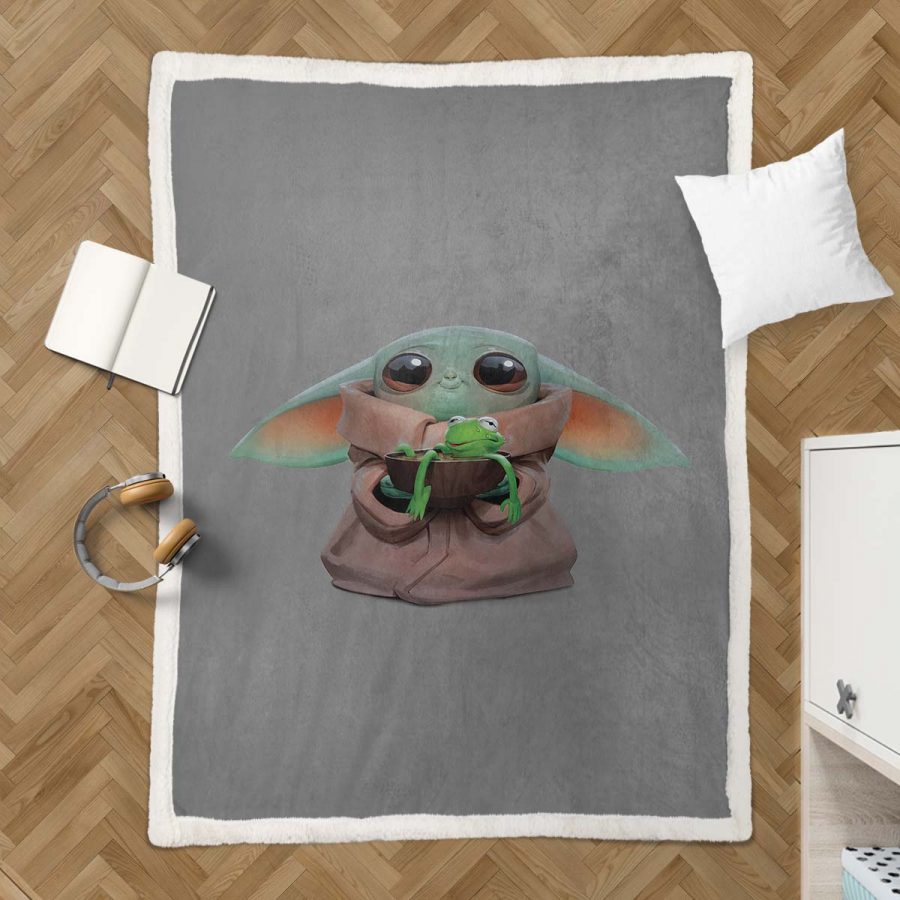 Baby Yoda süß in Star Wars 3 Decke - Fleecedecke – Bild 3