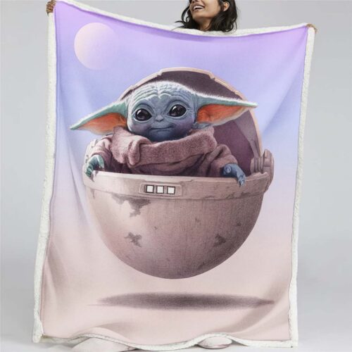 Baby Yoda süß in Star Wars 4 Decke - Fleecedecke
