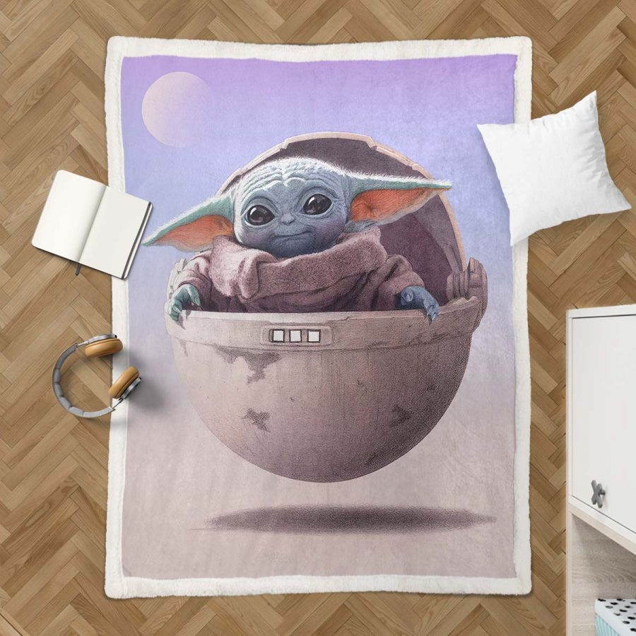 Baby Yoda süß in Star Wars 4 Decke - Fleecedecke – Bild 3