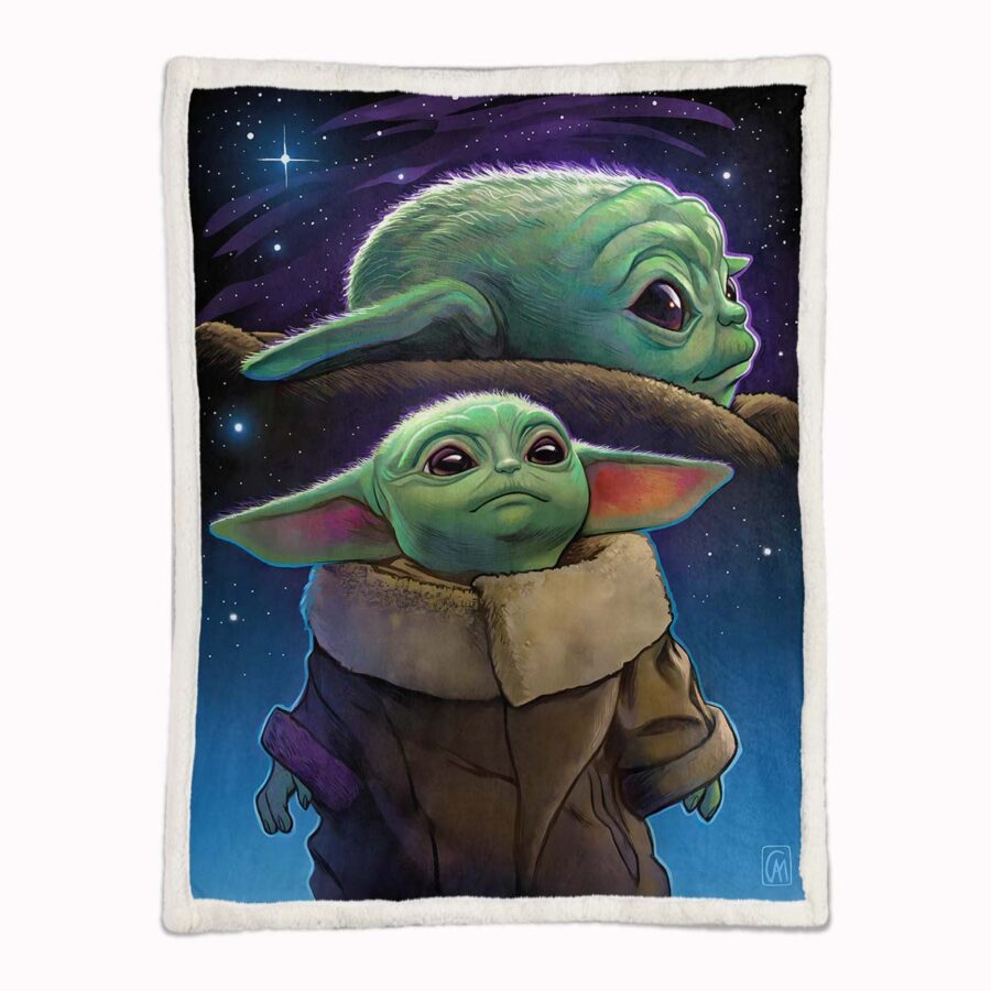 Baby Yoda süß in Star Wars 7 Decke - Fleecedecke – Bild 2