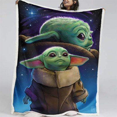 Baby Yoda süß in Star Wars 7 Decke - Fleecedecke