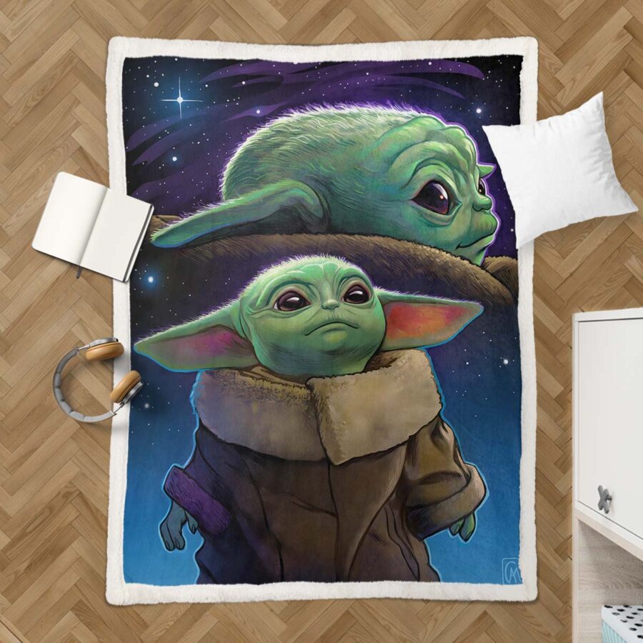 Baby Yoda süß in Star Wars 7 Decke - Fleecedecke – Bild 3
