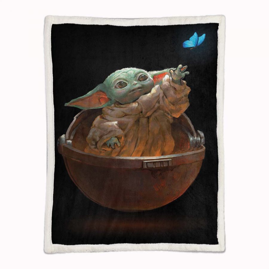 Baby Yoda süß in Star Wars 8 Decke - Fleecedecke – Bild 2