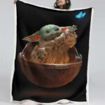 Baby Yoda süß in Star Wars 8 Decke – Fleecedecke