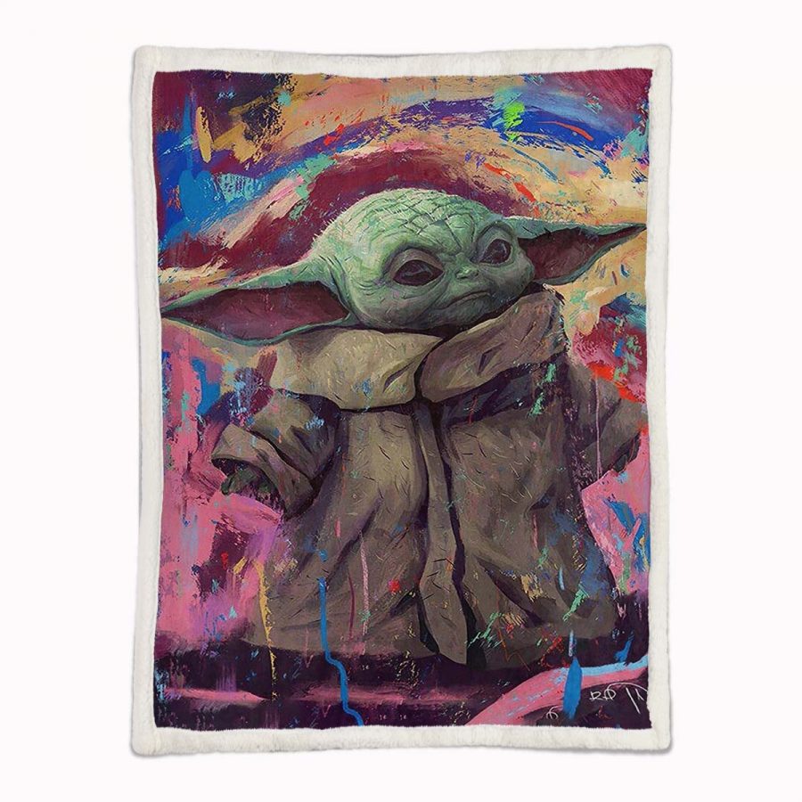 Baby Yoda süß in Star Wars 9 Decke - Fleecedecke – Bild 2