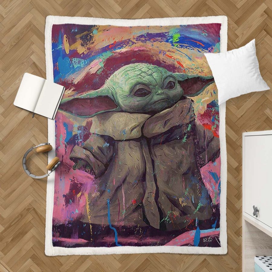 Baby Yoda süß in Star Wars 9 Decke - Fleecedecke – Bild 3