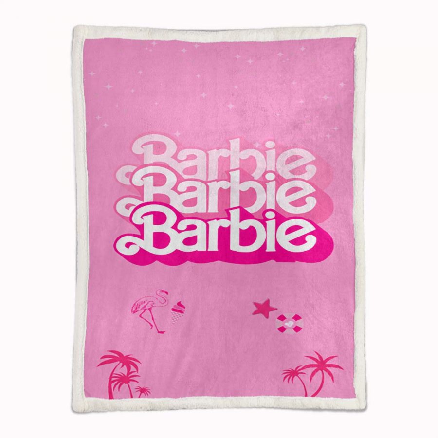 Barbie Rosa Süß 2 Decke - Fleecedecke – Bild 2