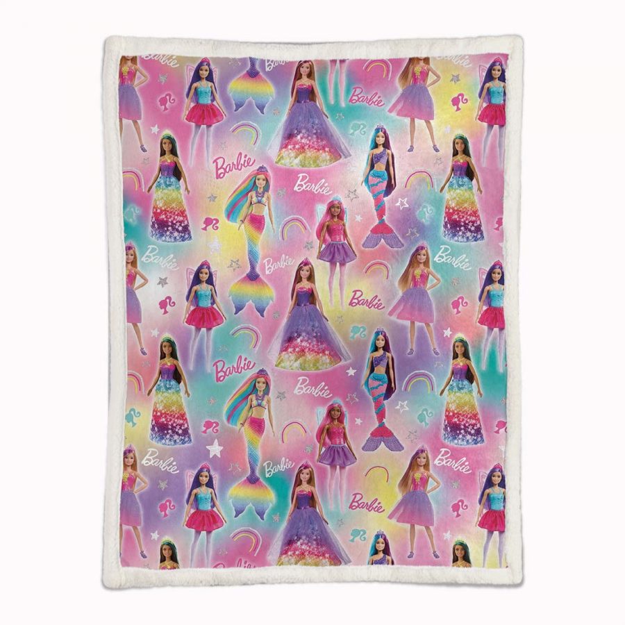 Barbie Regenbogen Decke - Fleecedecke – Bild 2