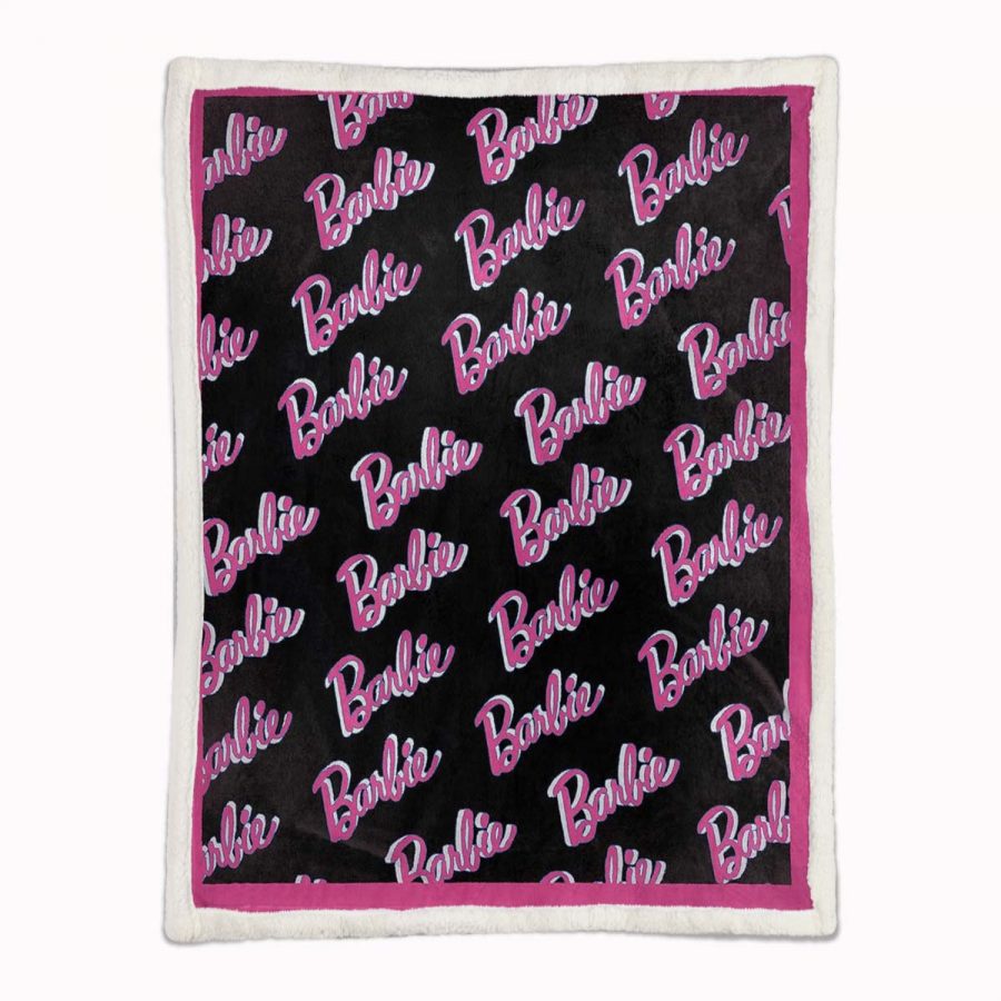 Barbie-Symbol schwarz rosa Decke - Fleecedecke – Bild 2