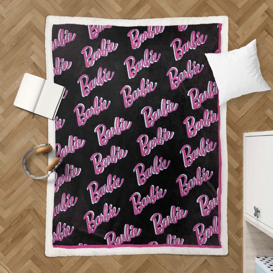 Barbie-Symbol schwarz rosa Decke - Fleecedecke – Bild 3