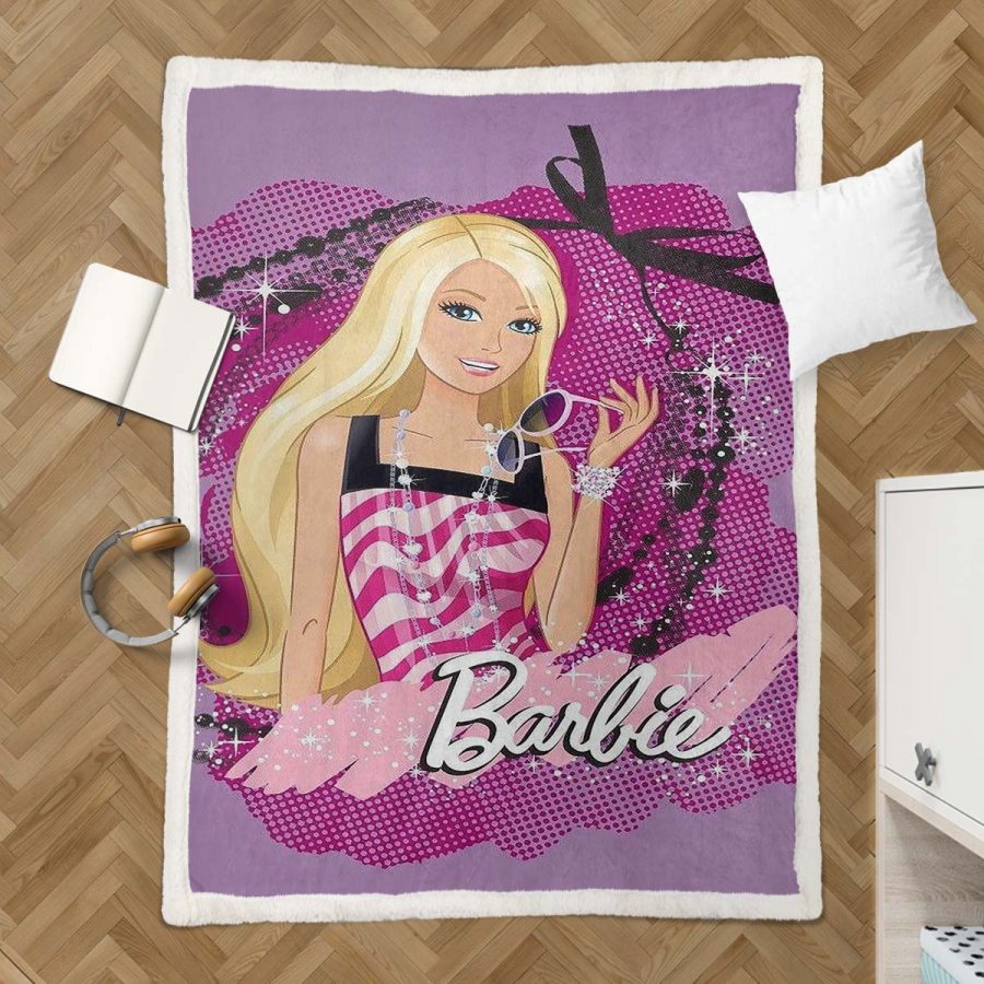 Barbie gelb süß Decke - Fleecedecke – Bild 3