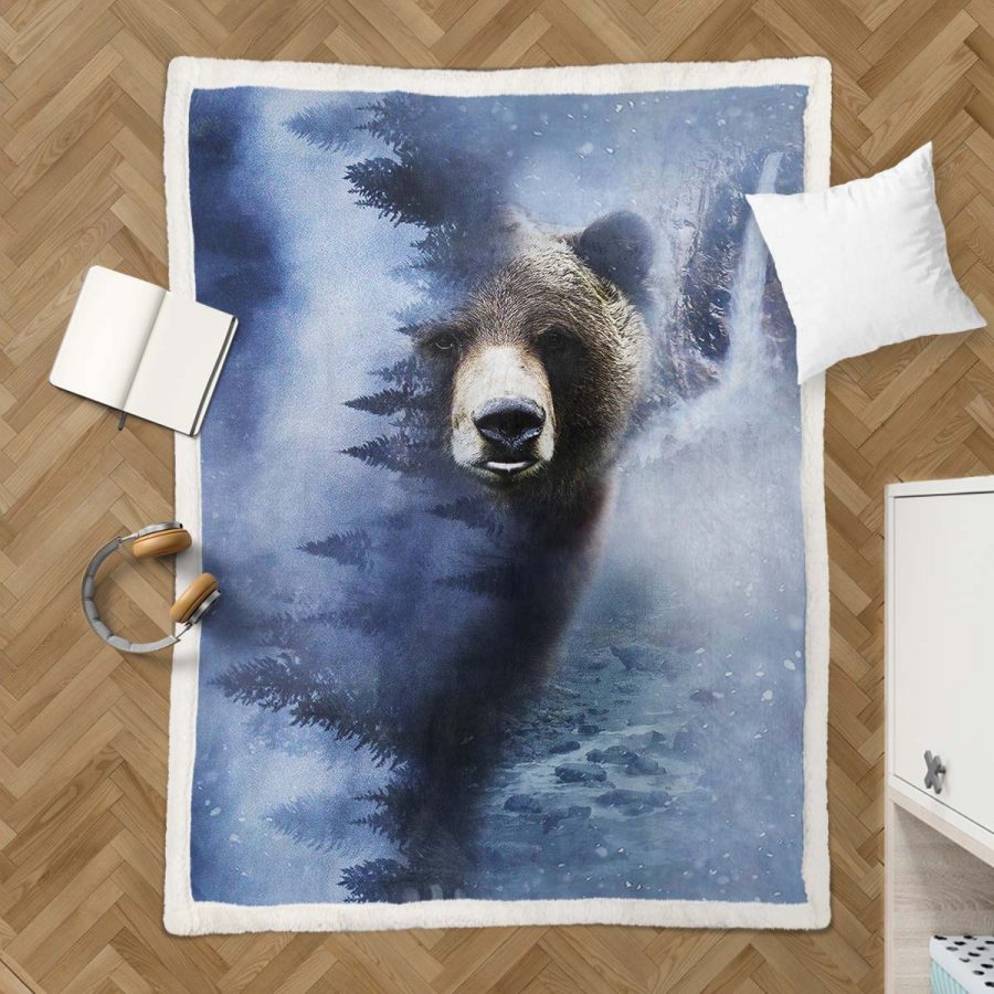 Bär Tier Decke - Fleecedecke – Bild 3