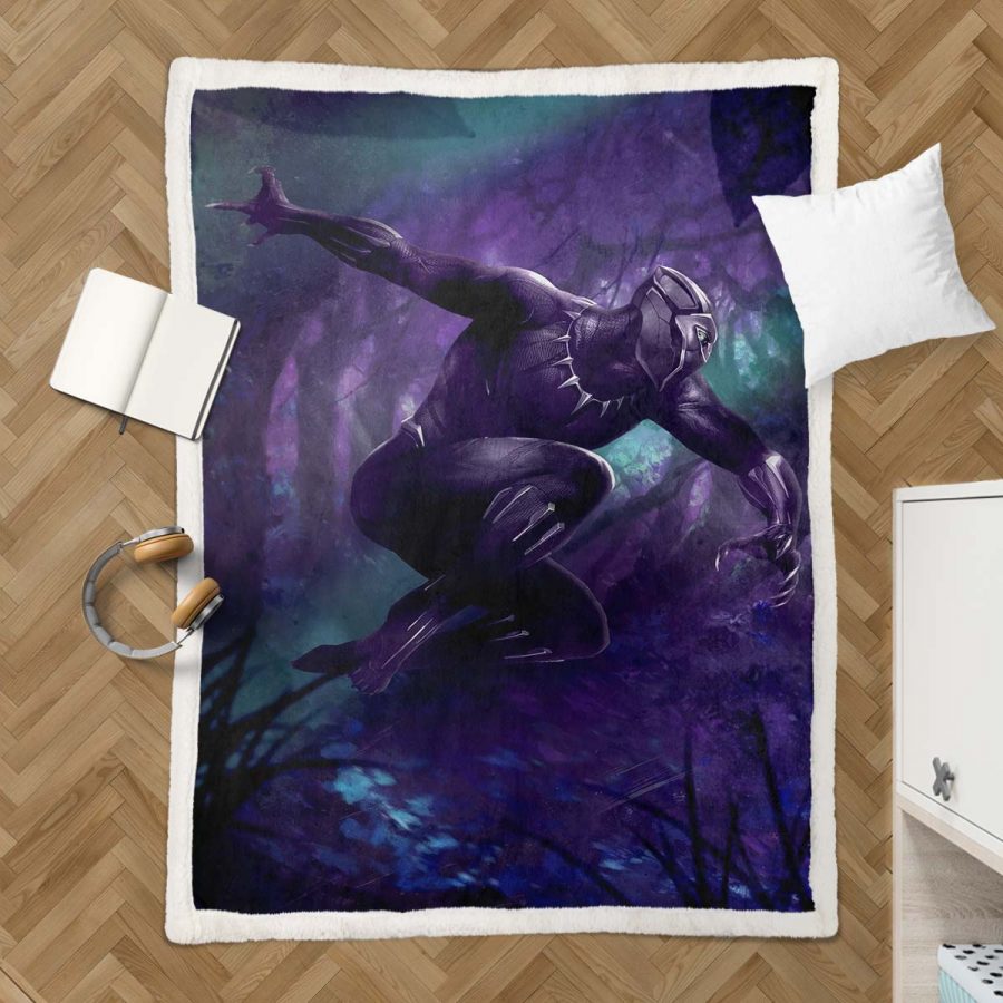 Black Panther Marvel 01 Decke - Fleecedecke – Bild 3